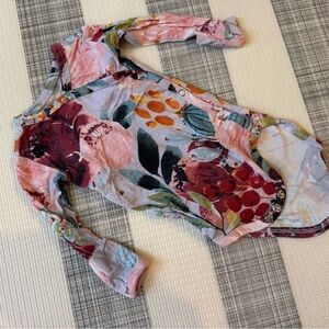 Posh Peanut floral long sleeve onesie, 0-3 months